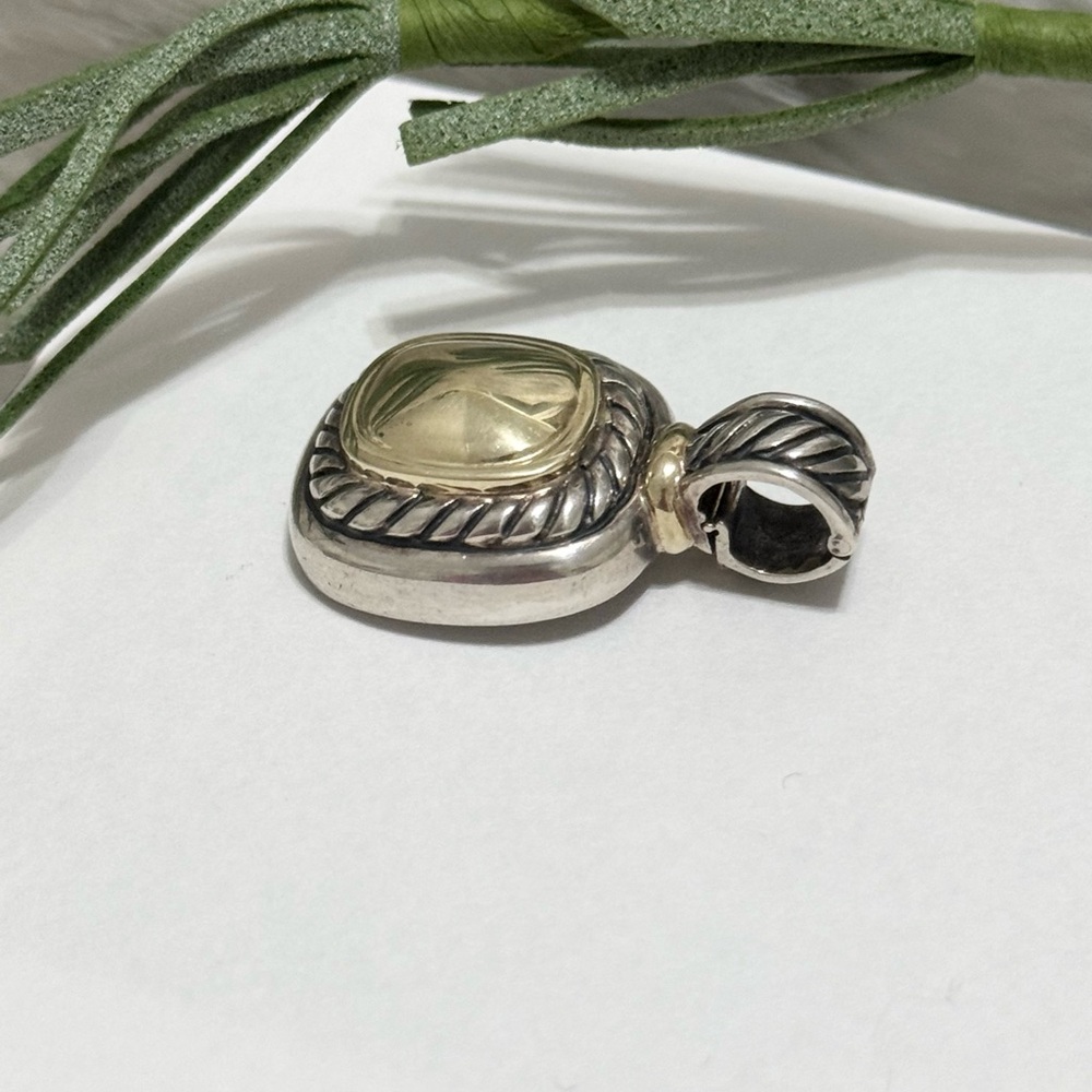 David Yurman .925 14K Gold Albion Enhancer Pendant - Picture 3 of 7